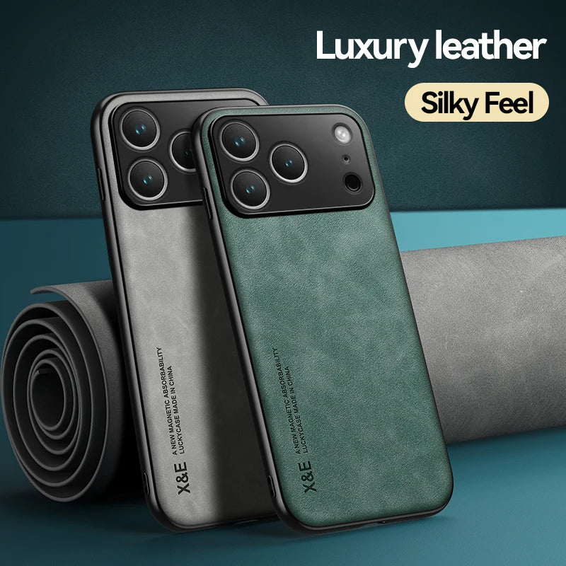Luxury Leather Magnetic Case iPhone 17