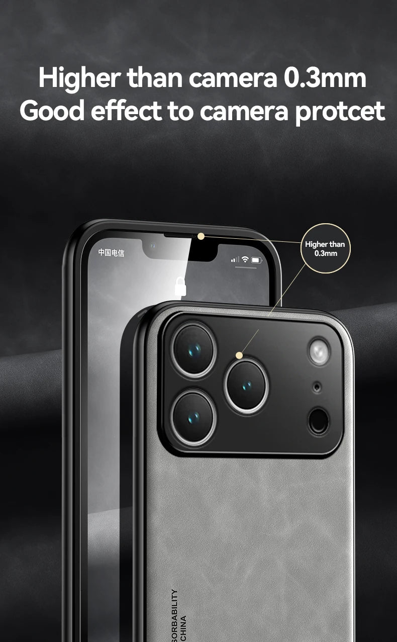 Luxury Leather Magnetic Case iPhone 17