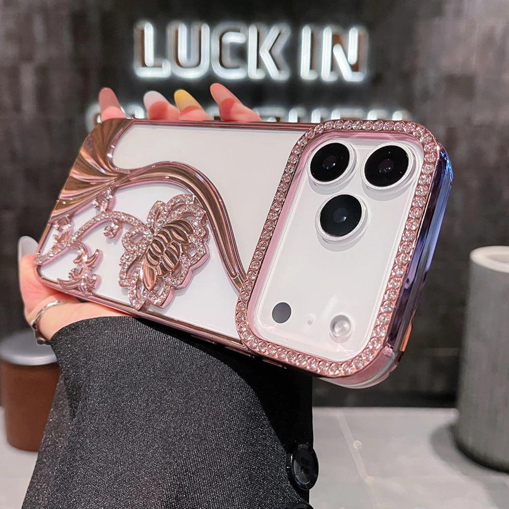 Rhinestone Flowers iPhone Case