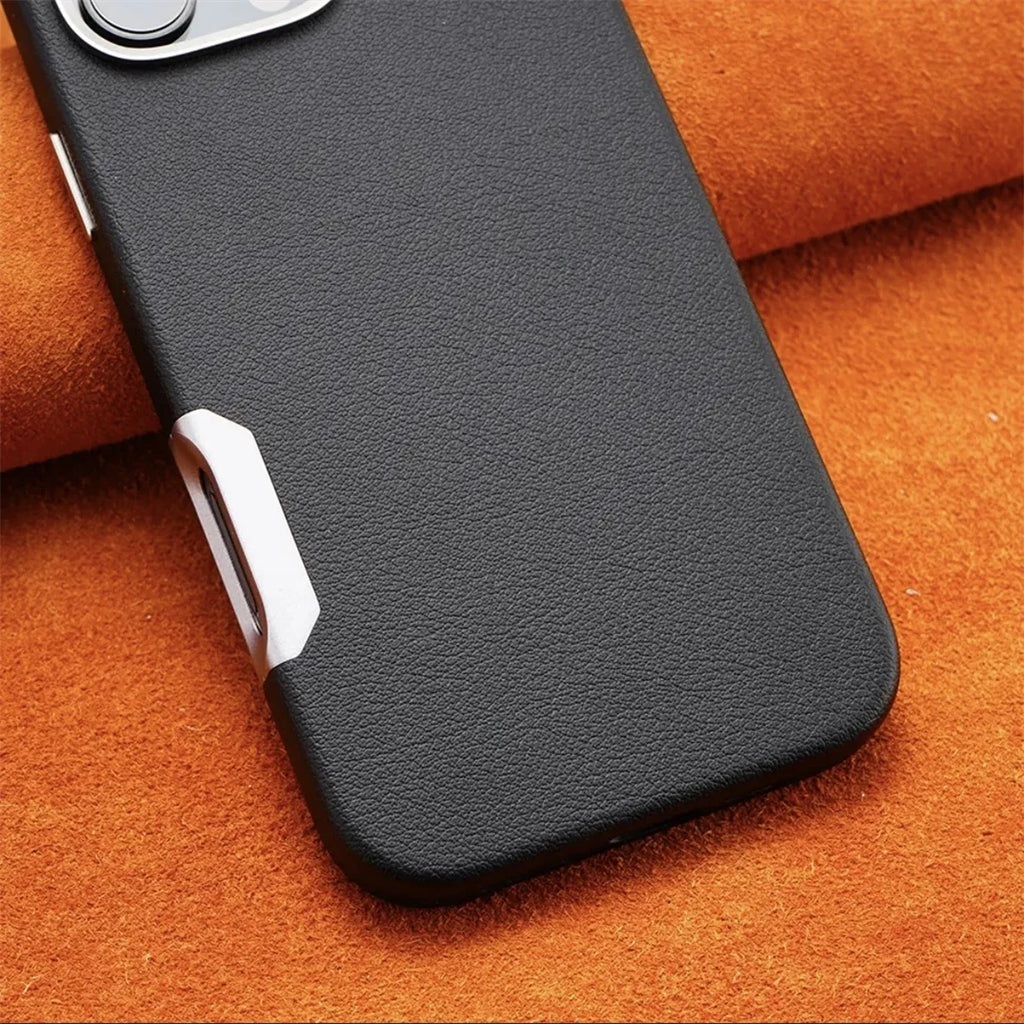 Plain Leather MagSafe iPhone Case