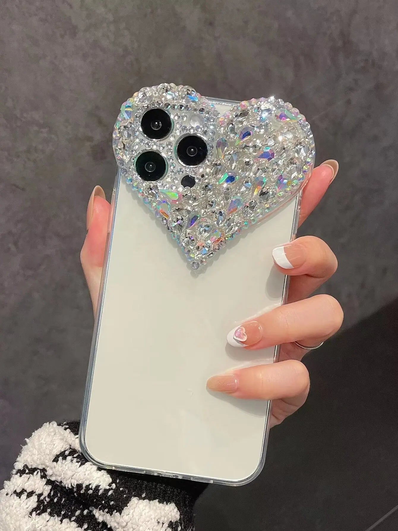 Y2K Heart Rhinestone iPhone Case