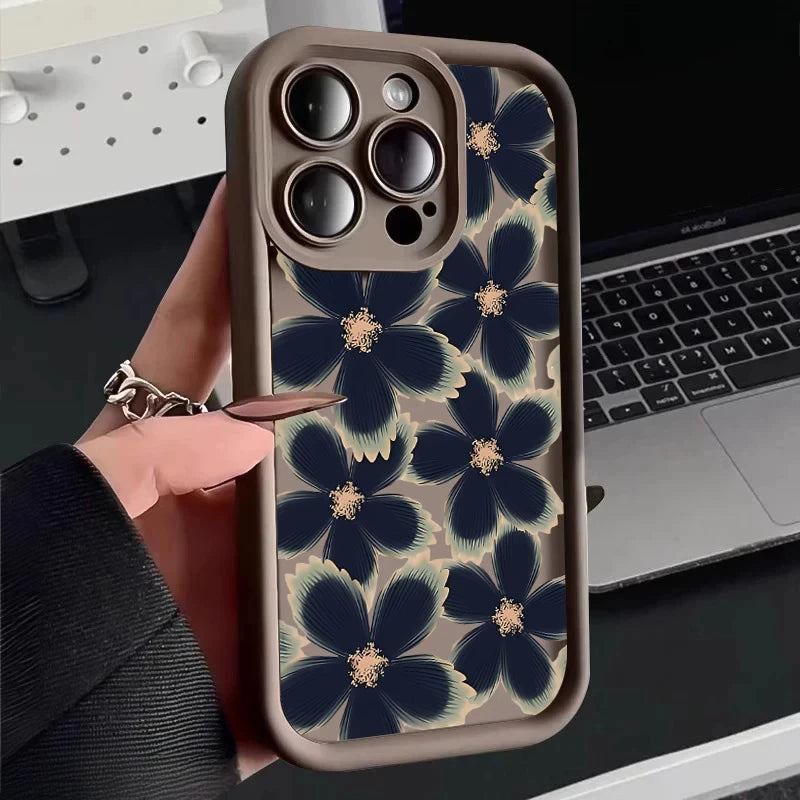Black Rose Floral iPhone Case