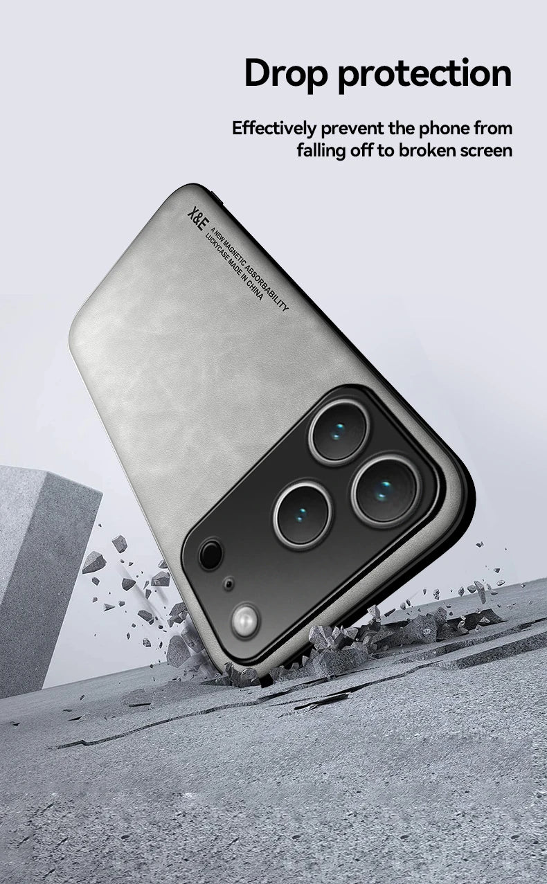 Luxury Leather Magnetic Case iPhone 17