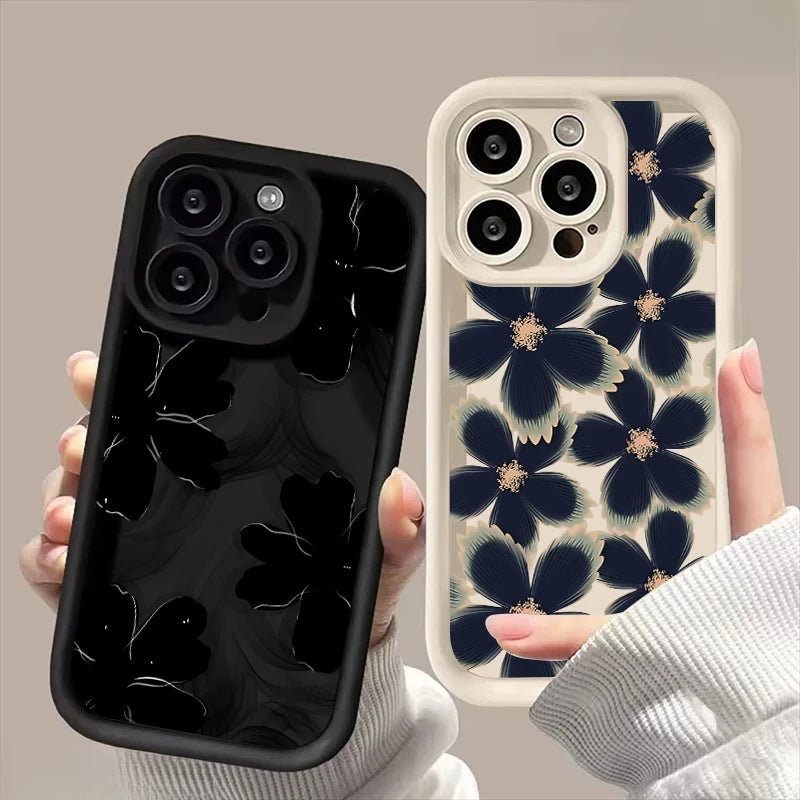 Black Rose Floral iPhone Case