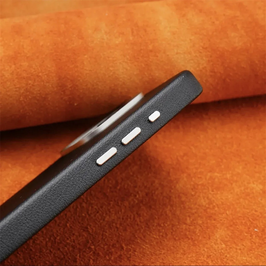 Plain Leather MagSafe iPhone Case