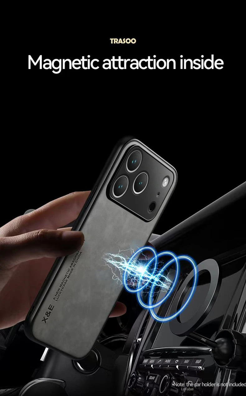 Luxury Leather Magnetic Case iPhone 17