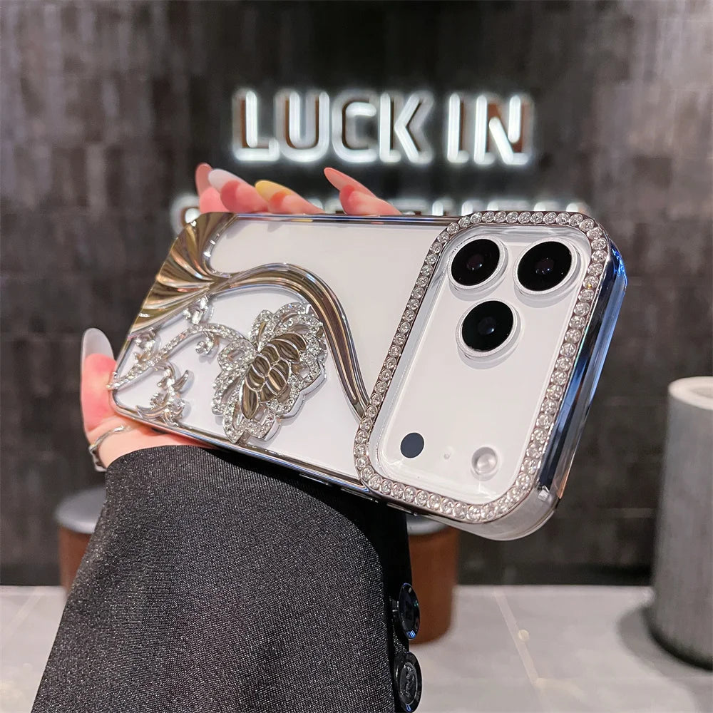 Rhinestone Flowers iPhone Case