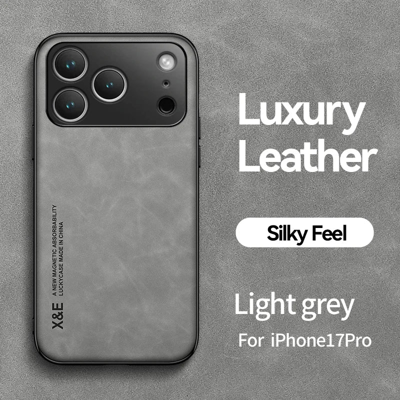Luxury Leather Magnetic Case iPhone 17