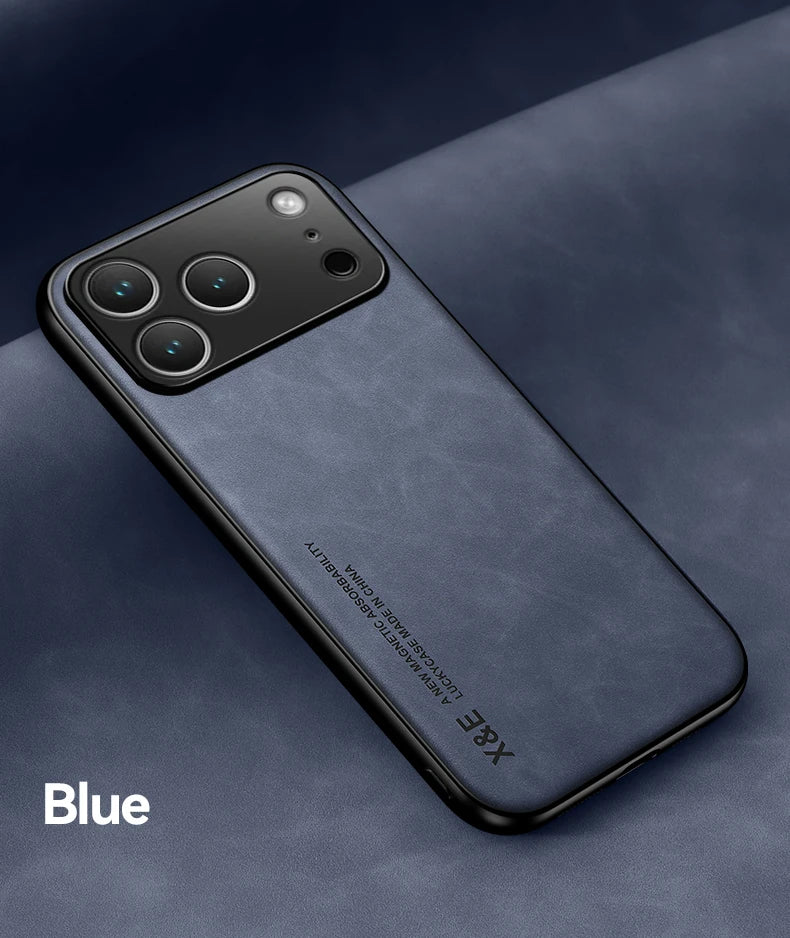 Luxury Leather Magnetic Case iPhone 17