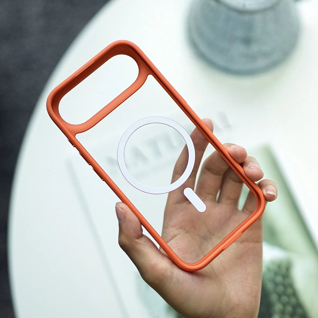 With Camera Control Button Transparent Magsafe Case for iPhone 17 16 15 14 Pro Max Plus Clear PC TPU Cover for iPhone 17 Air