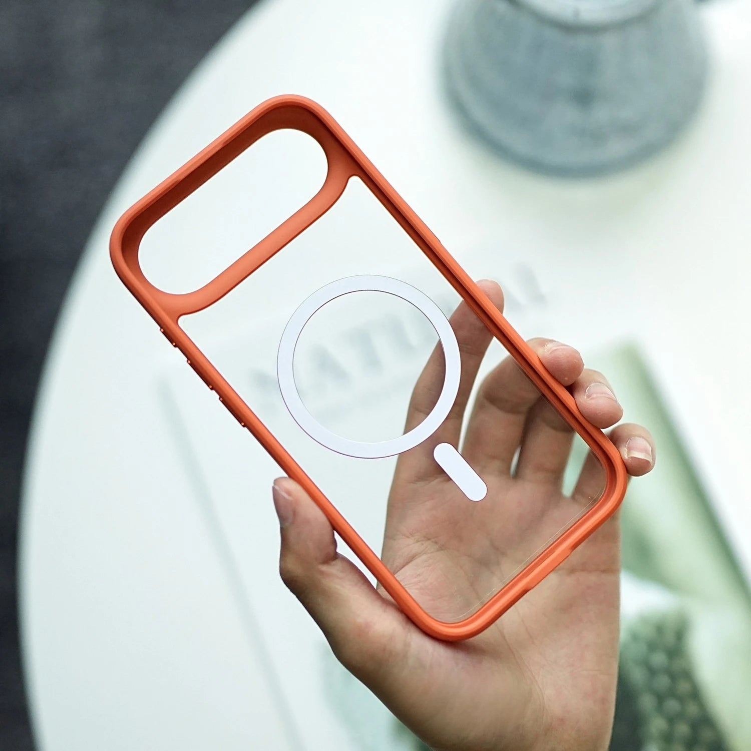 With Camera Control Button Transparent Magsafe Case for iPhone 17 16 15 14 Pro Max Plus Clear PC TPU Cover for iPhone 17 Air