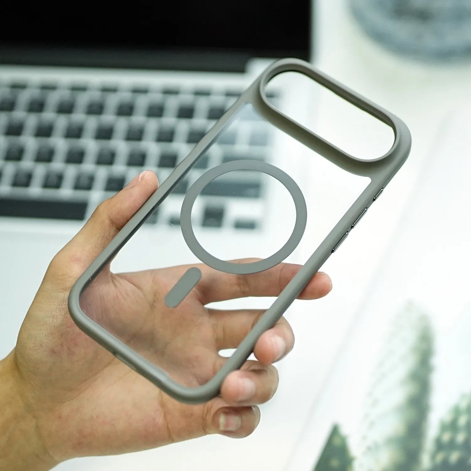 With Camera Control Button Transparent Magsafe Case for iPhone 17 16 15 14 Pro Max Plus Clear PC TPU Cover for iPhone 17 Air