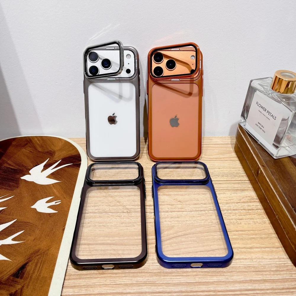 Plating Fold Glass Stand Case iPhone 17 Pro Max