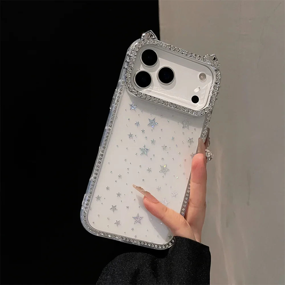 Glitter Cat Ears Glossy Case iPhone 17