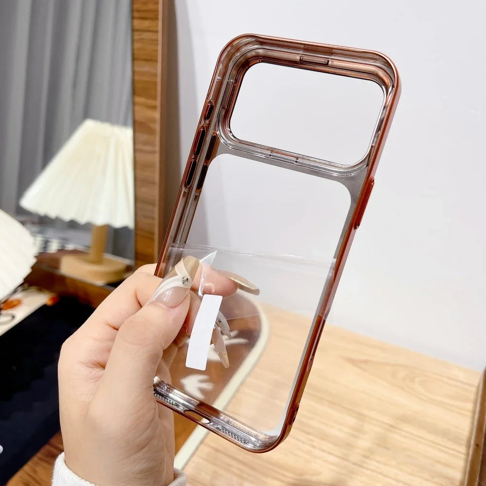 Plating Fold Glass Stand Case iPhone 17 Pro Max