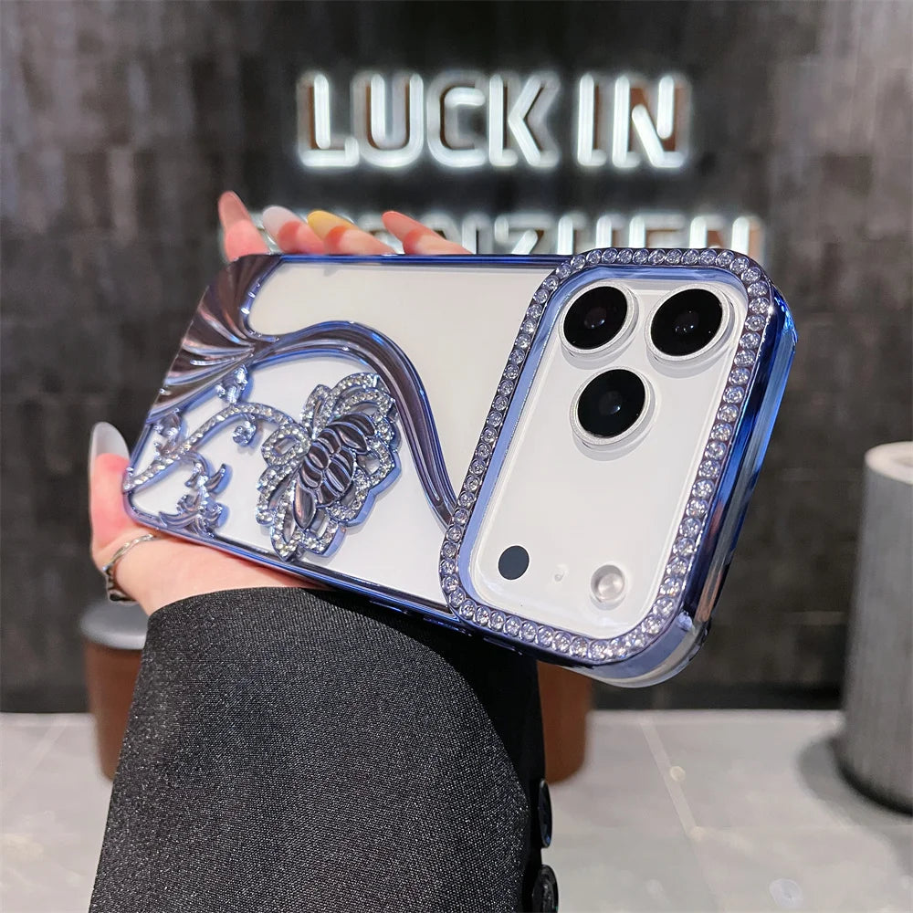 Rhinestone Flowers iPhone Case