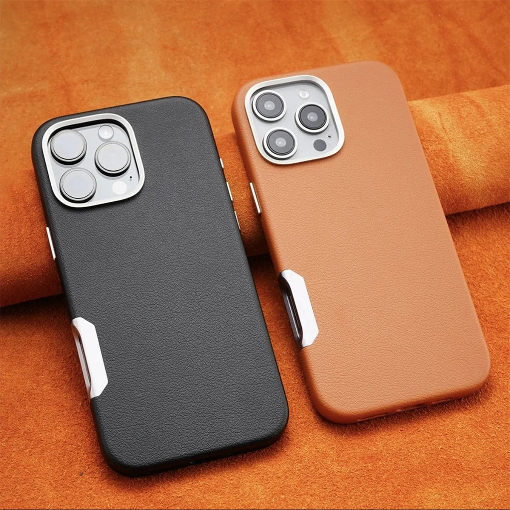 Plain Leather MagSafe iPhone Case