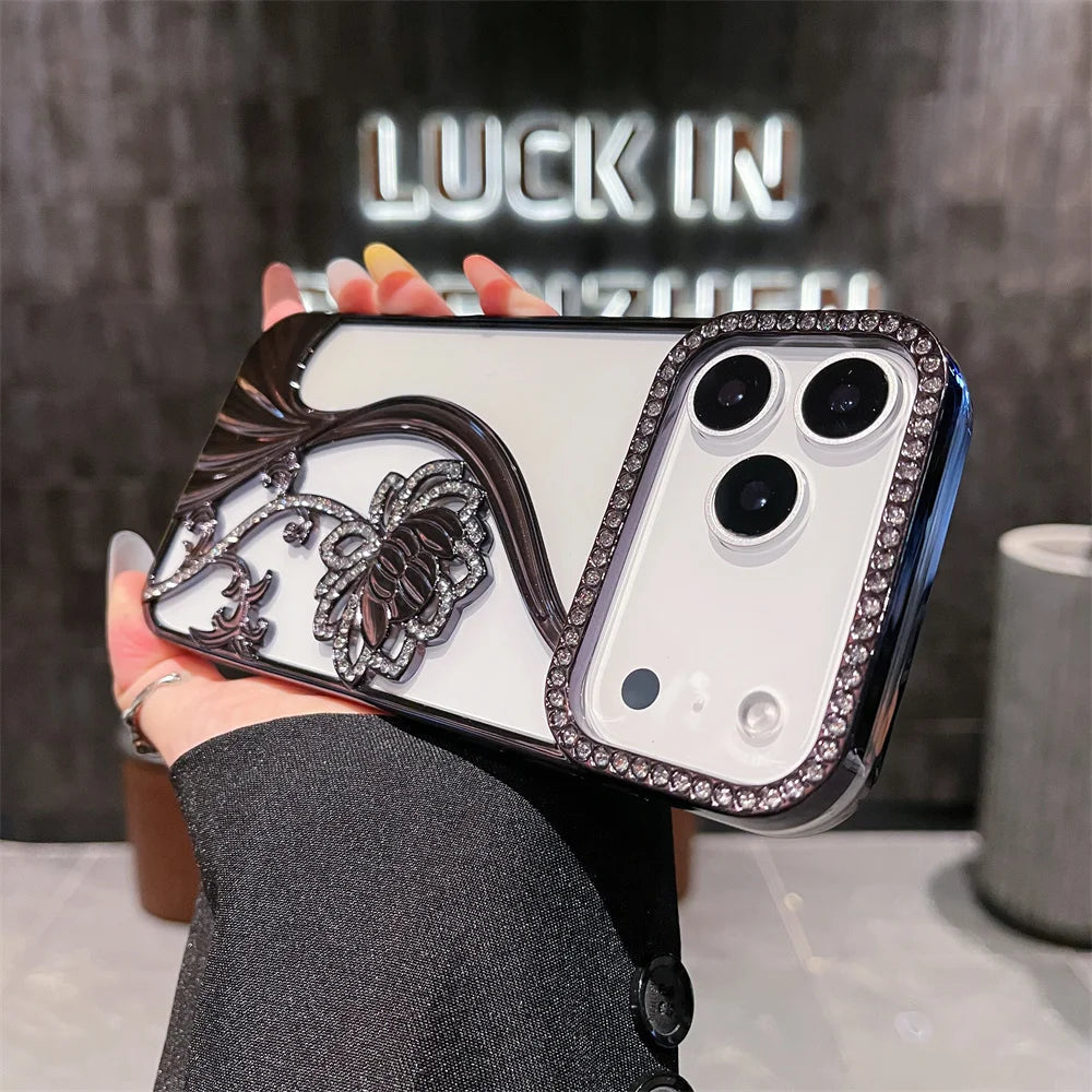 Rhinestone Flowers iPhone Case