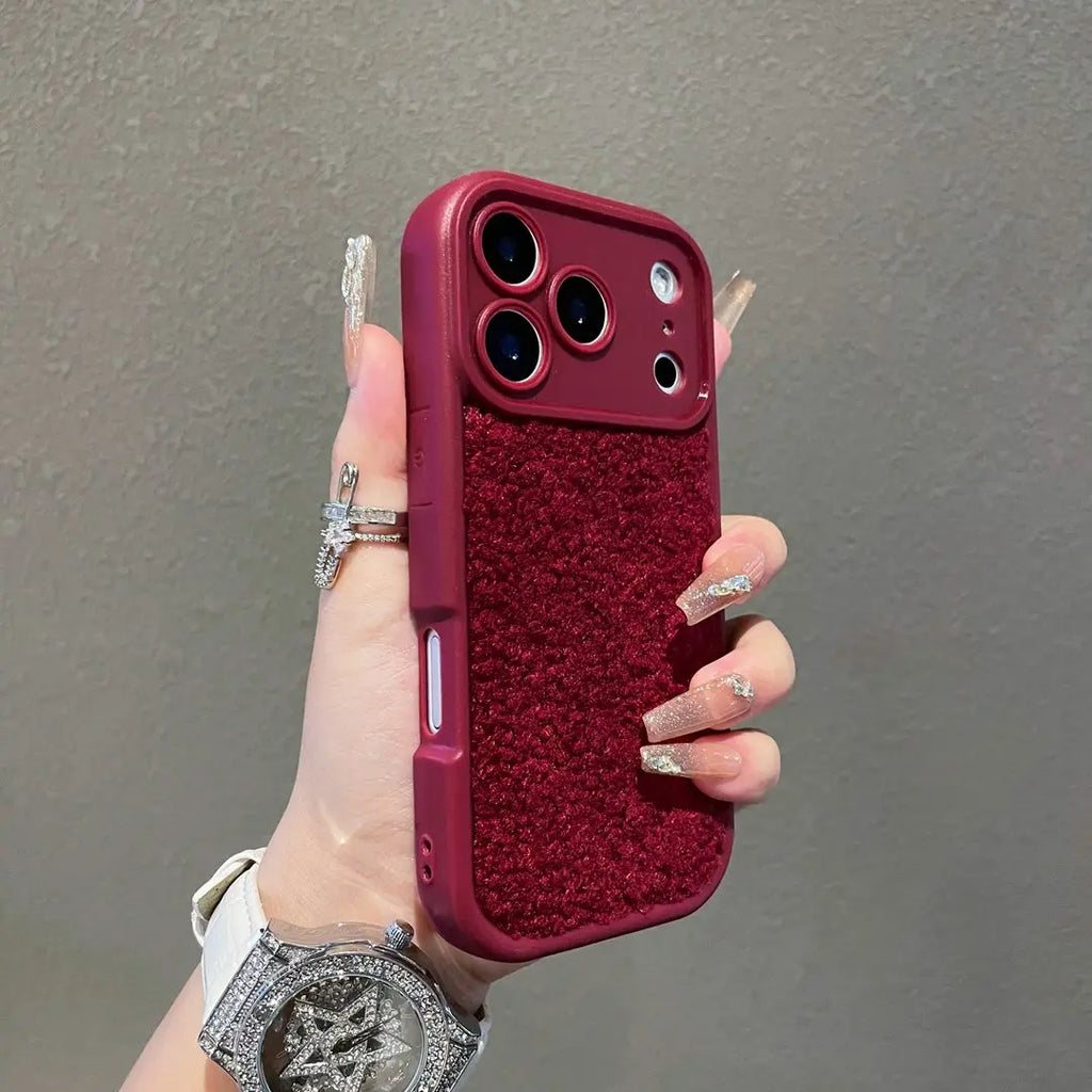 Korean Fluffy Plush Phone Case iPhone 17 Pro Max