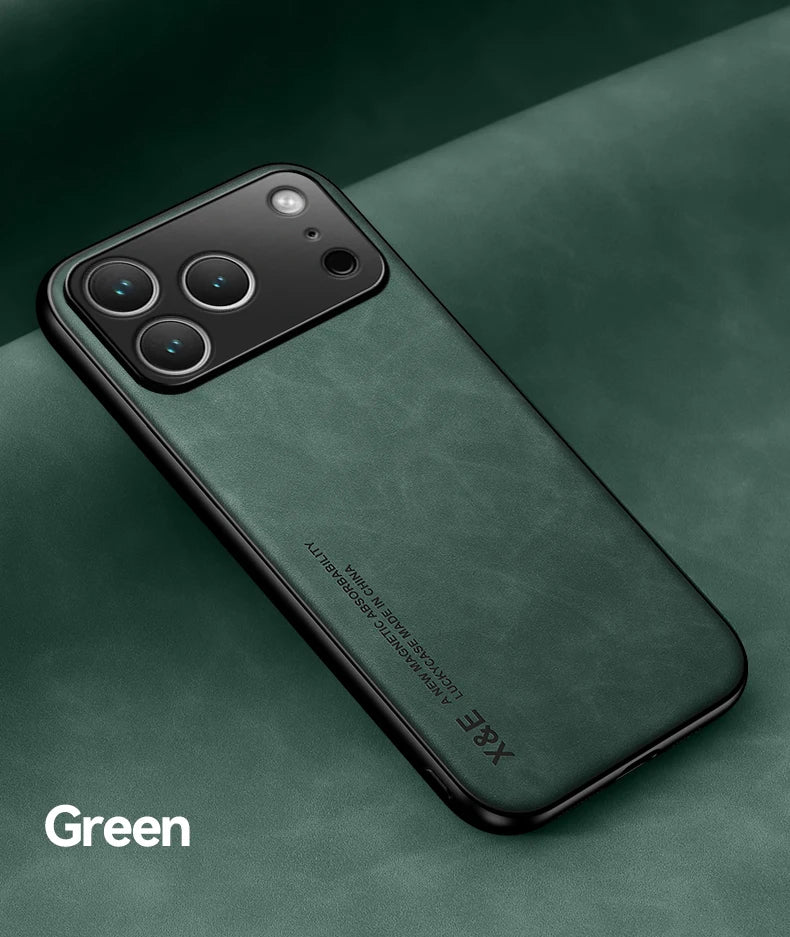 Luxury Leather Magnetic Case iPhone 17