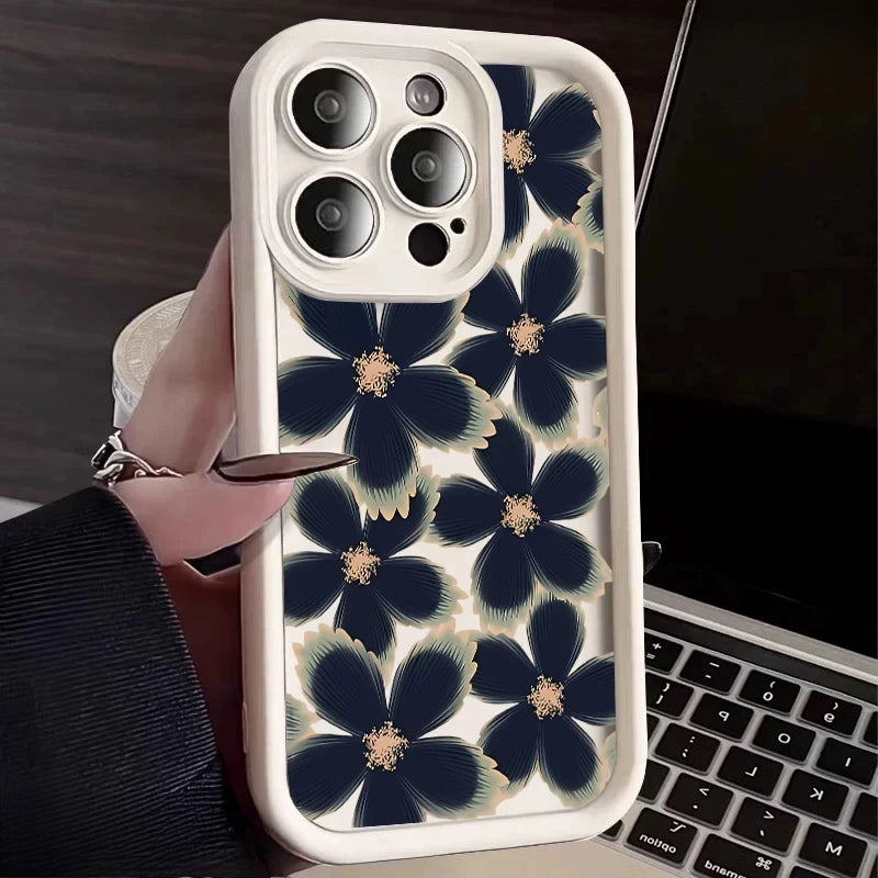 Black Rose Floral iPhone Case