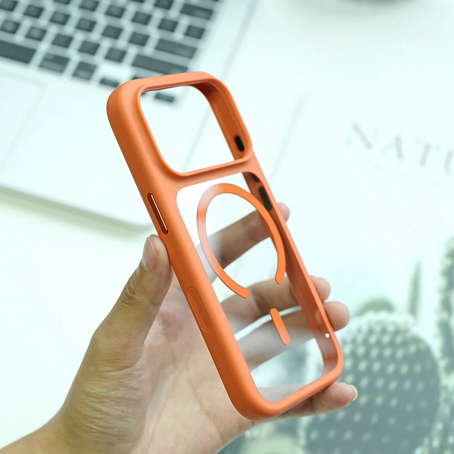 With Camera Control Button Transparent Magsafe Case for iPhone 17 16 15 14 Pro Max Plus Clear PC TPU Cover for iPhone 17 Air