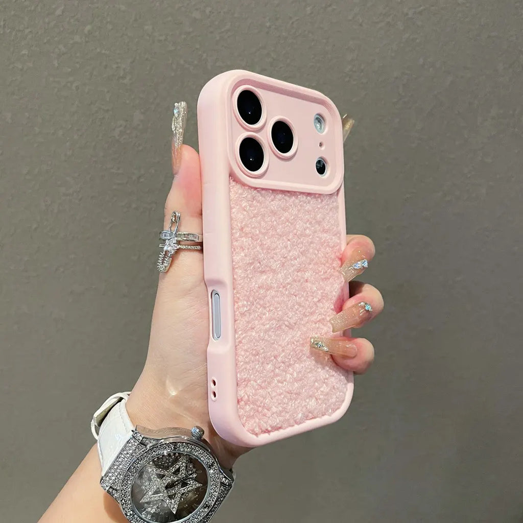 Korean Fluffy Plush Phone Case iPhone 17 Pro Max