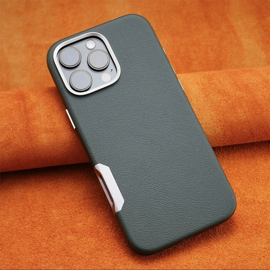 Plain Leather MagSafe iPhone Case