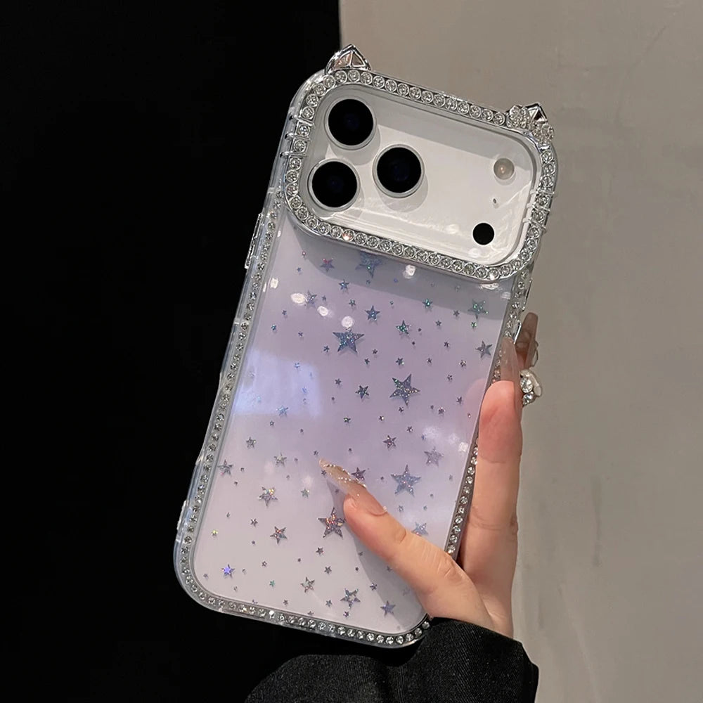 Rhinestone Cat Ears iPhone Case