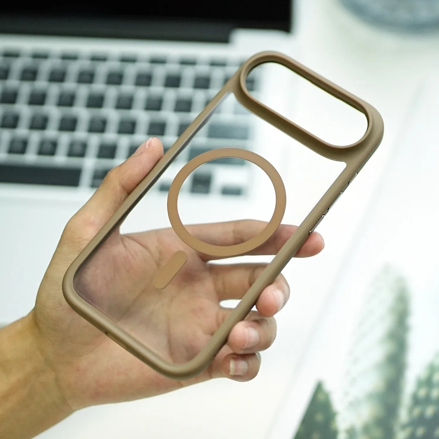 With Camera Control Button Transparent Magsafe Case for iPhone 17 16 15 14 Pro Max Plus Clear PC TPU Cover for iPhone 17 Air