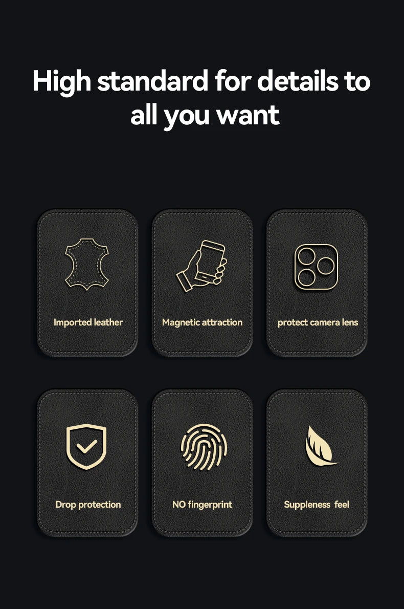 Luxury Leather Magnetic Case iPhone 17