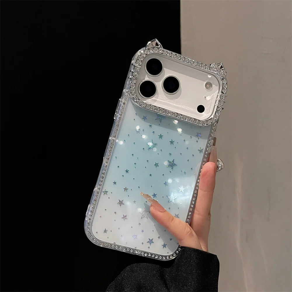 Rhinestone Cat Ears iPhone Case