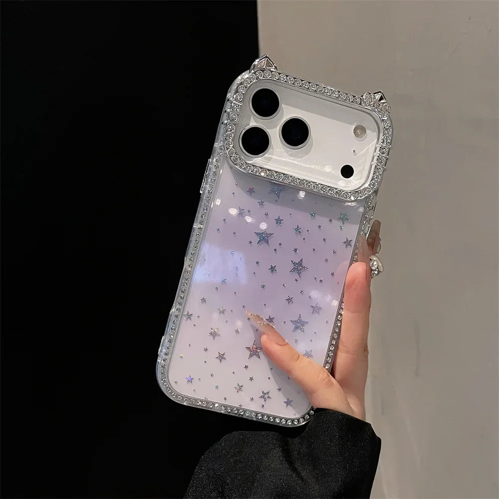 Glitter Cat Ears Glossy Case iPhone 17