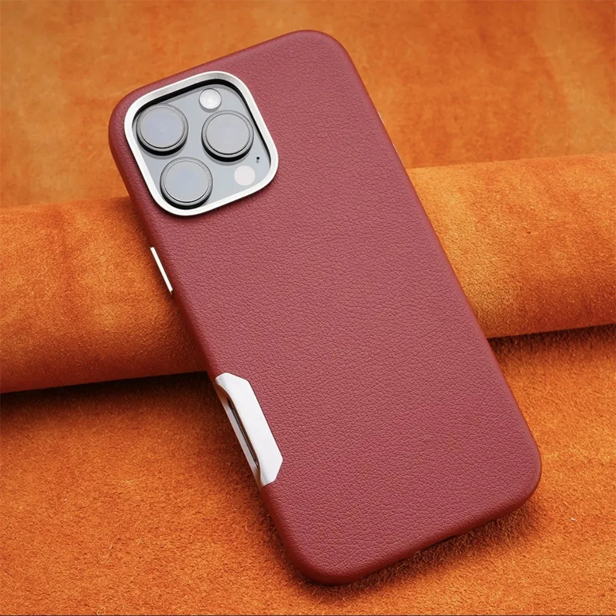 Plain Leather MagSafe iPhone Case