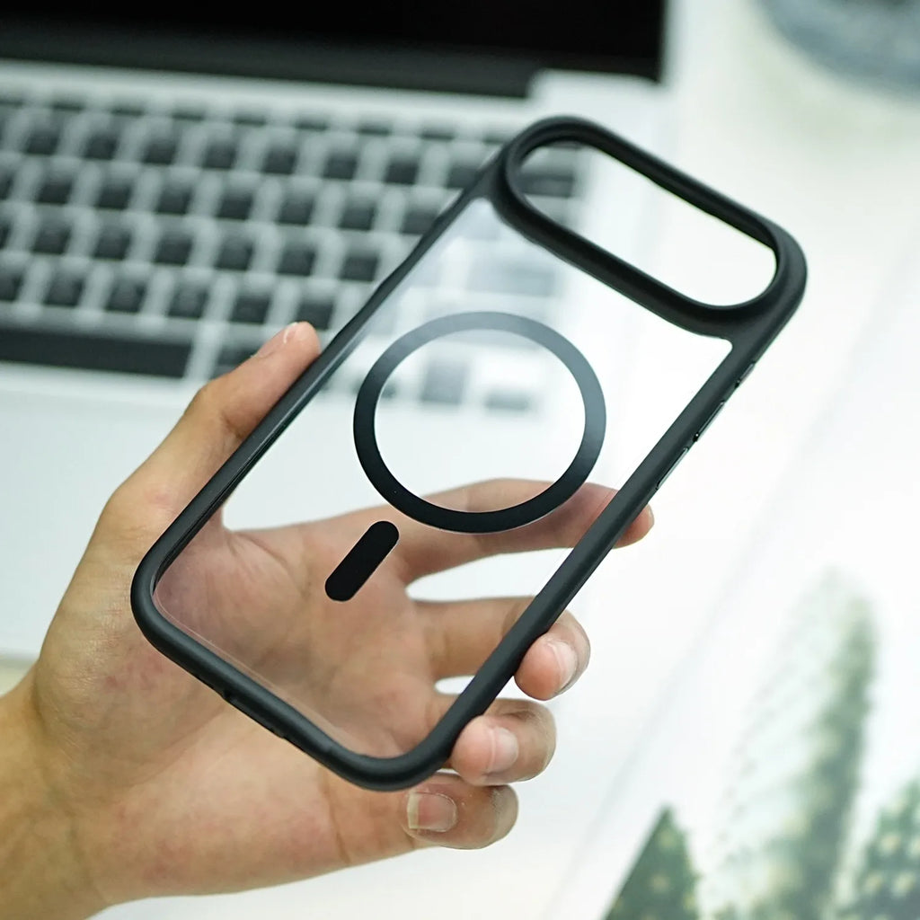 With Camera Control Button Transparent Magsafe Case for iPhone 17 16 15 14 Pro Max Plus Clear PC TPU Cover for iPhone 17 Air