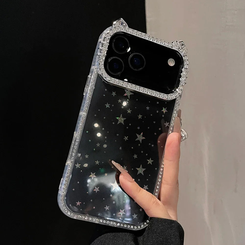 Glitter Cat Ears Glossy Case iPhone 17
