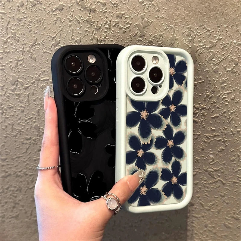 Black Rose Floral iPhone Case