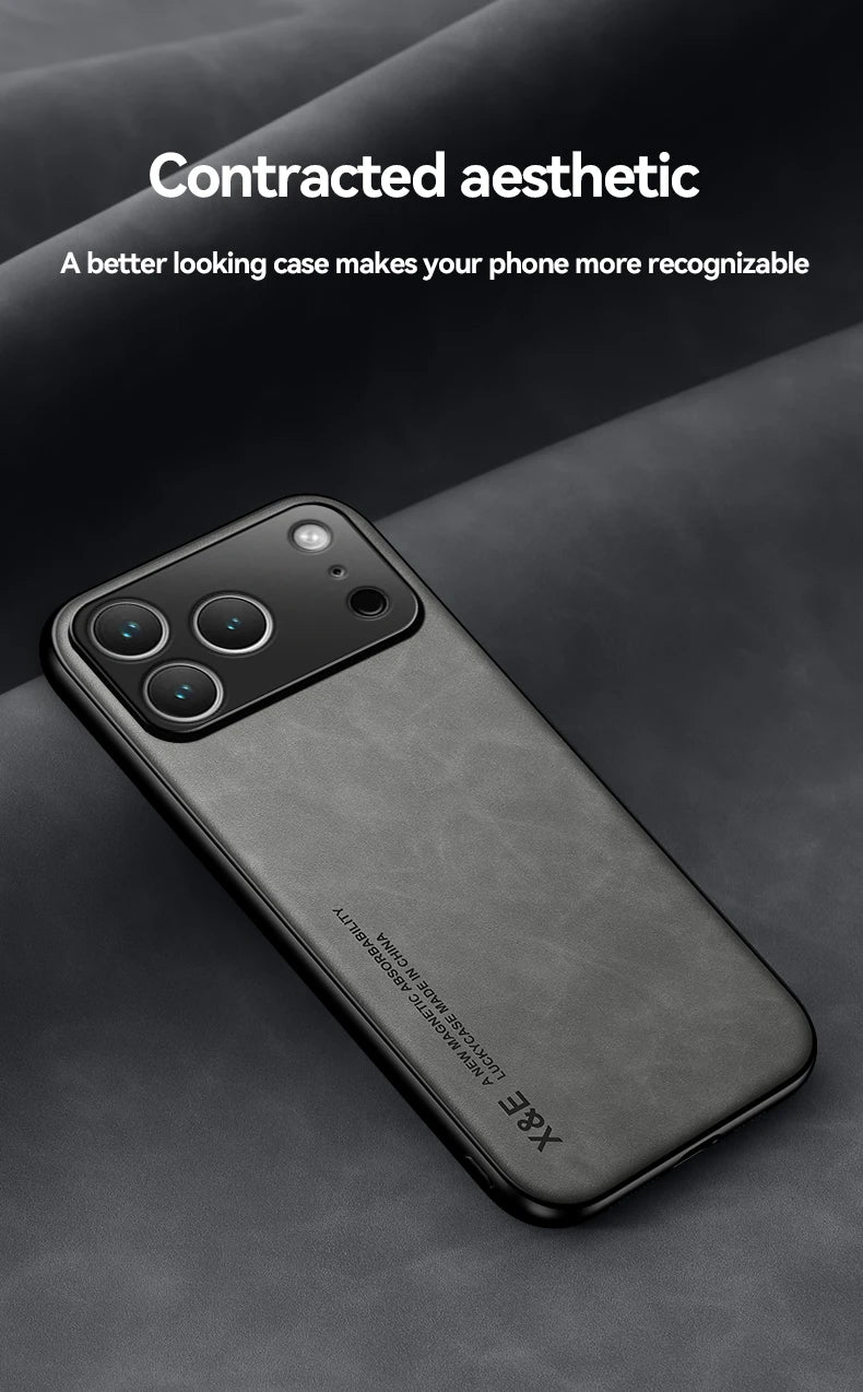 Luxury Leather Magnetic Case iPhone 17