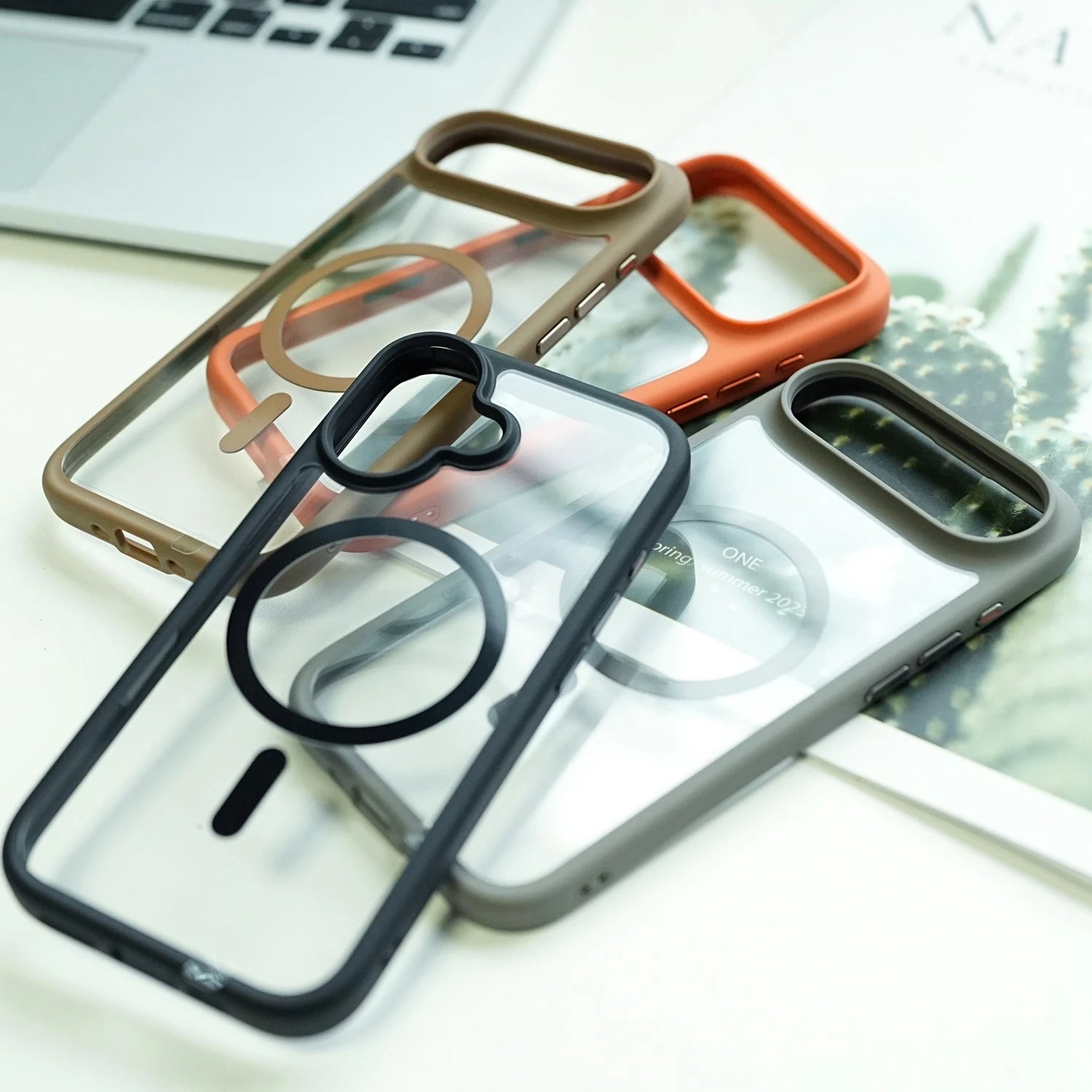 With Camera Control Button Transparent Magsafe Case for iPhone 17 16 15 14 Pro Max Plus Clear PC TPU Cover for iPhone 17 Air