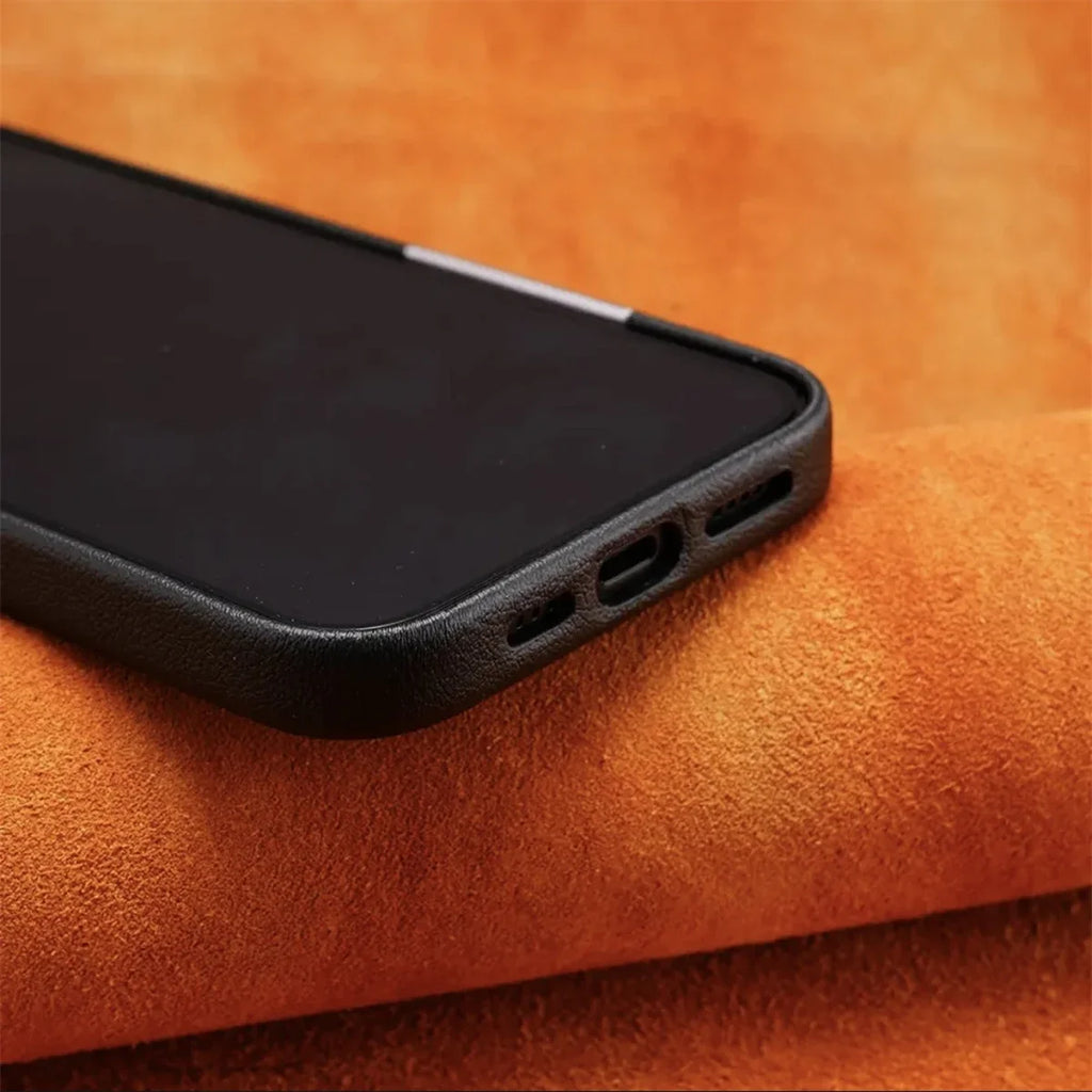 Plain Leather MagSafe iPhone Case