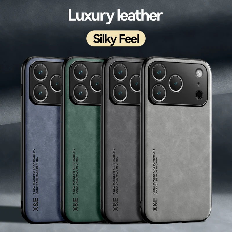 Luxury Leather Magnetic Case iPhone 17