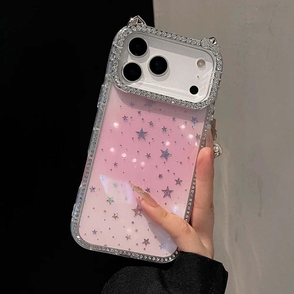 Glitter Cat Ears Glossy Case iPhone 17