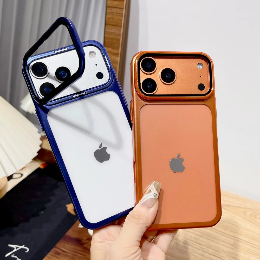 Plating Fold Glass Stand Case iPhone 17 Pro Max