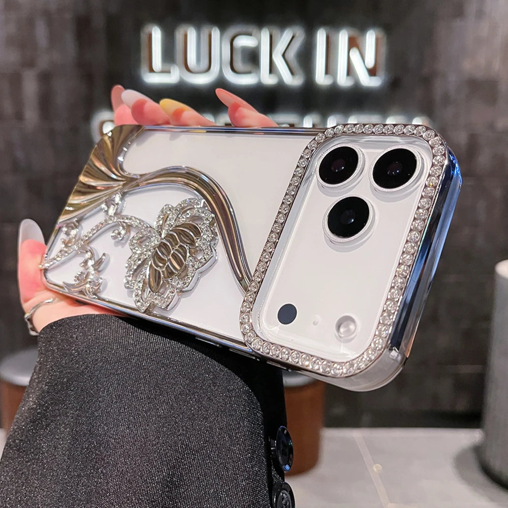 Rhinestone Flowers iPhone Case