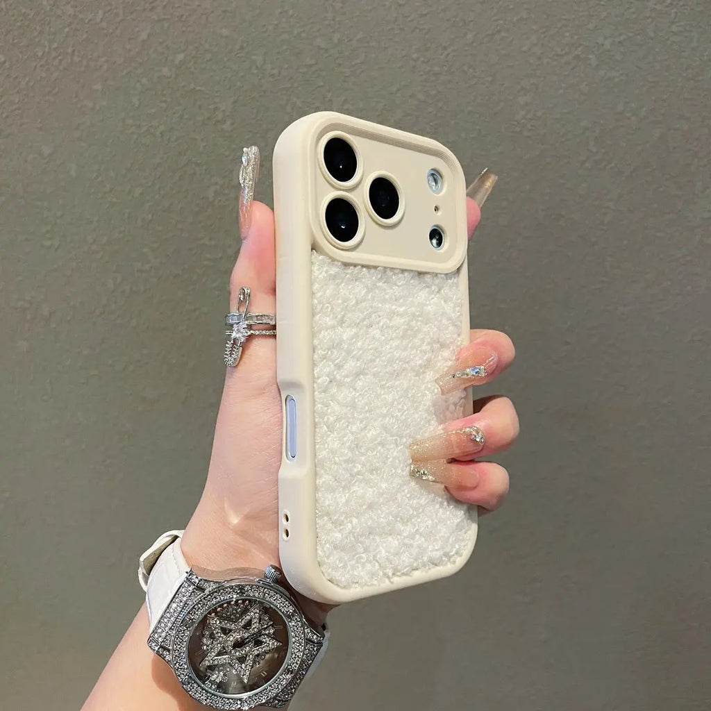Korean Fluffy Plush Phone Case iPhone 17 Pro Max