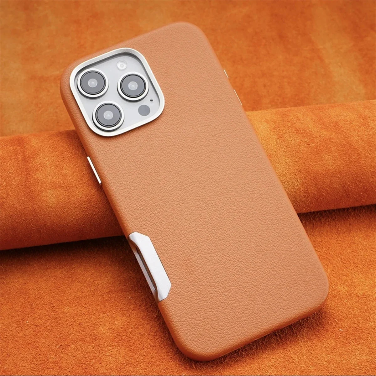 Plain Leather MagSafe iPhone Case