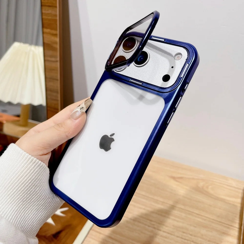 Plating Fold Glass Stand Case iPhone 17 Pro Max